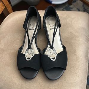 New Impo woman's shoes with stretch straps with wedge heel